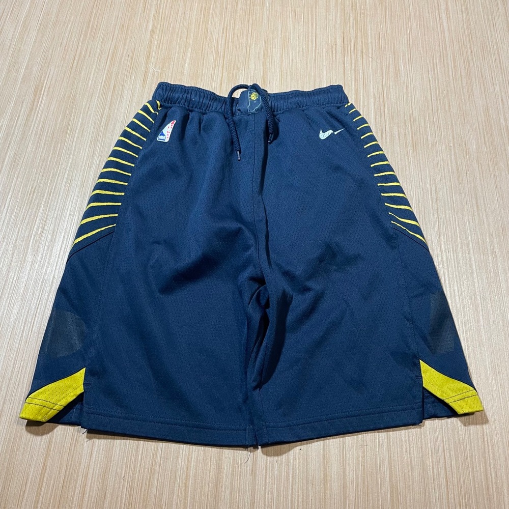 Nike Basketball Shorts Kids Indiana Pacers Navy Yellow Dri-FIT NBA
